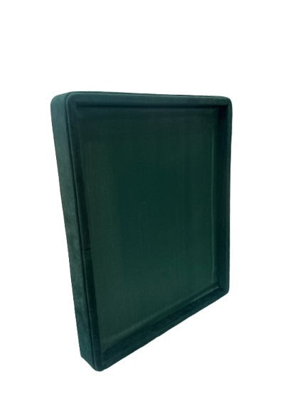 Green Velvet Stitch Tray - 12 Earrings (10x12 Inches)