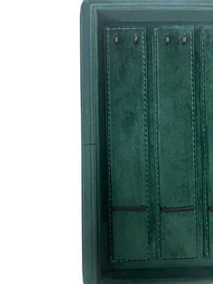 Green Velvet Stitch Tray - 4 Mangalsutra (10x12 Inches)