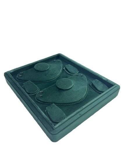 Green Velvet Stitch Tray - 2 Necklaces (10x12 Inches)