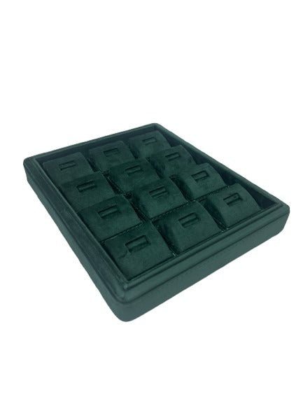 Green Velvet Stitch Tray - 12 Rings (10x12 Inches)