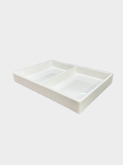 Dubai Tray (White) - 2 Compartment