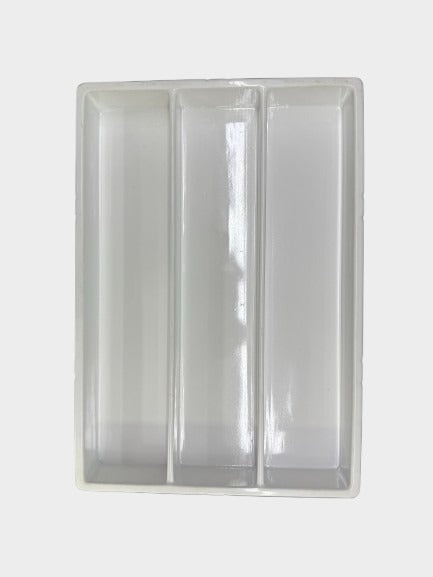 Dubai Tray (White) - 3 Line Compartment