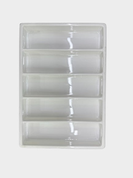 Dubai Tray (White) - 5 Line Compartment