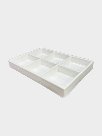 Dubai Tray (White) - 6 Compartment