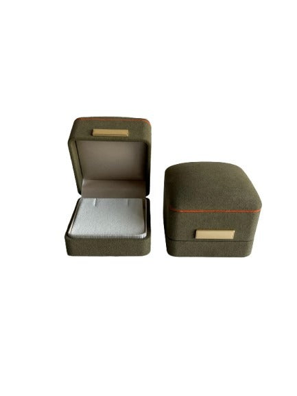 EARRINGS BOX - Olive Microfiber Suede Series