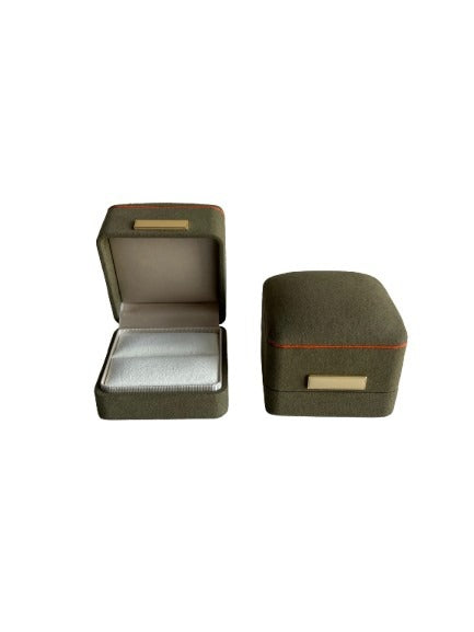 RING BOX - Olive Microfiber Suede Series