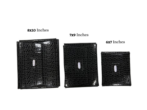 Necklace Folder - Black Crocodile