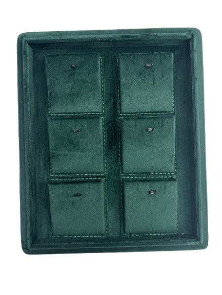 Green Velvet Stitch Tray - Pendant Set (10x12Inches)