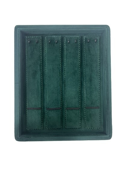 Green Velvet Stitch Tray - 4 Mangalsutra (10x12 Inches)