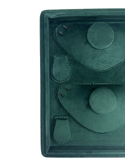 Green Velvet Stitch Tray - 2 Necklaces (10x12 Inches)