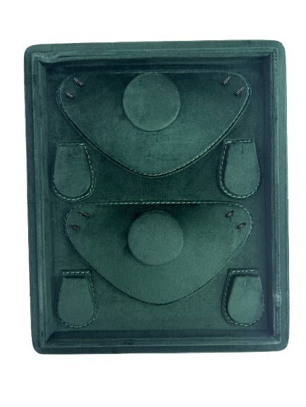 Green Velvet Stitch Tray - 2 Necklaces (10x12 Inches)