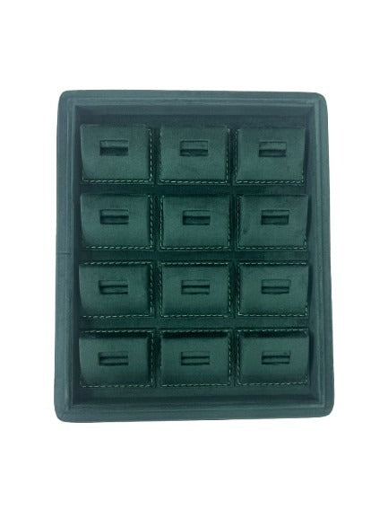 Green Velvet Stitch Tray - 12 Rings (10x12 Inches)