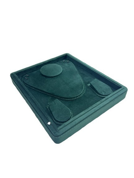 Green Velvet Stitch Tray- Necklace (10x12 Inches)