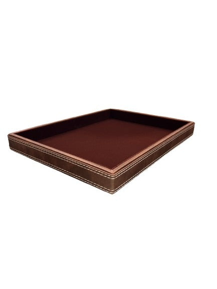 Brown Velvet Stitch Plain Tray