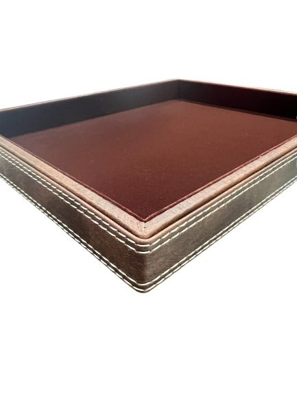Brown Velvet Stitch Plain Tray