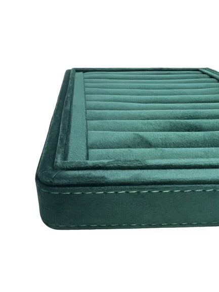 Green Velvet Stitch Tray - Ring (10x12 Inches)