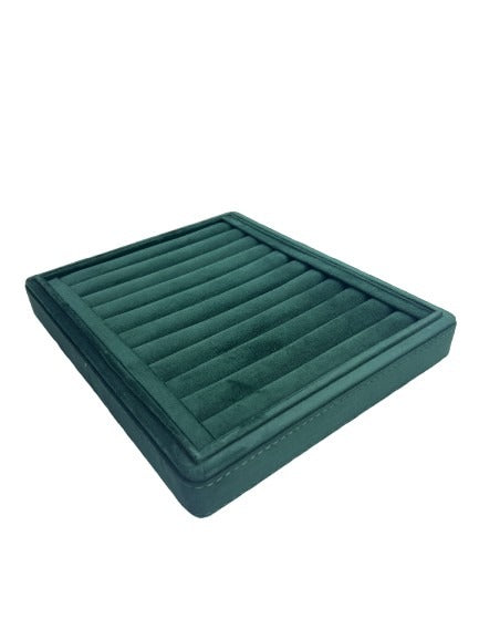 Green Velvet Stitch Tray - Ring (10x12 Inches)