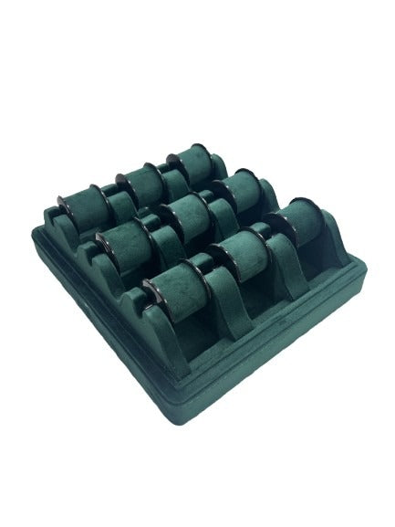 Green Velvet Stitch Tray - 9 Bangle (10x12 Inches)