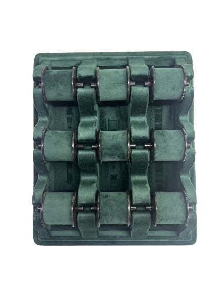 Green Velvet Stitch Tray - 9 Bangle (10x12 Inches)