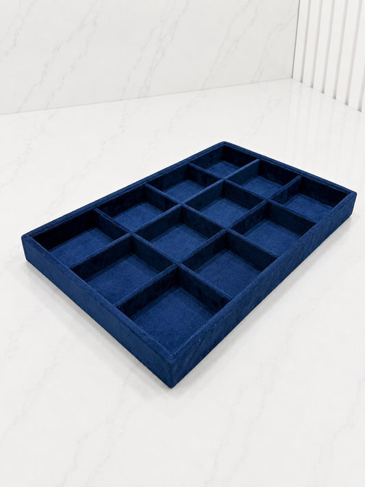 12 Compartment Universal Tray - Dark Blue Premium Exhibtion Tray
